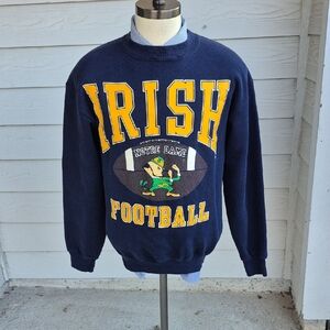 GALT‎ SAND Notre Dame Fighting Irish Dark Navy USA Large Crewneck Sweatshirt VTG